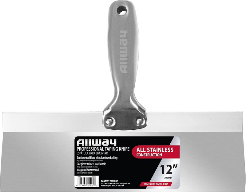 Allway UTK12 Professional Stainless Steel Taping Knife with Hammer End, 12" - Image 2